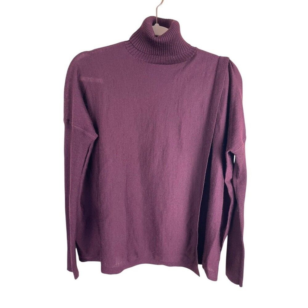 All Saints Women's Kiki Wrap Jumper Turtleneck Wool Red Burgundy Sz XS Light